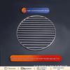 Round Stainless Steel BBQ Grill & Steamer Rack - Non-Stick Meat Presser & Soup Pot Base.