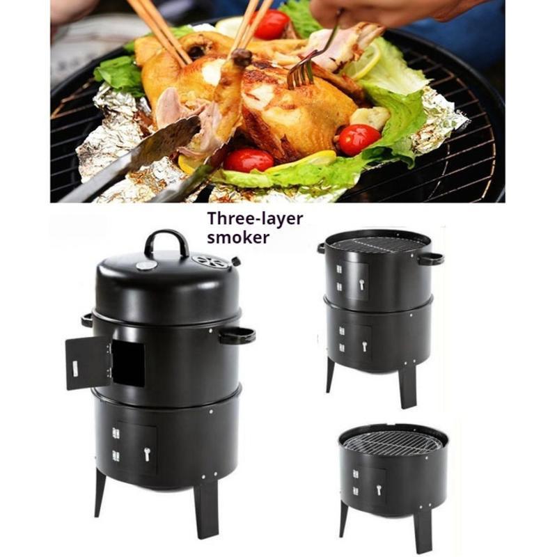 Grătar cu cărbuni 3 în 1 Afumătoare Grătar Grătar de grădină Barbacoa de Cărbuni Ustensile bbq