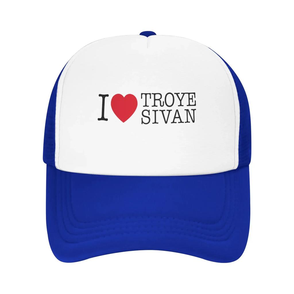 I Love Troye Sivan Very Much Hiking Mesh Baseball Caps For Womens Unisex Male Beach Golf Hat Hip Hop Trucker Cap