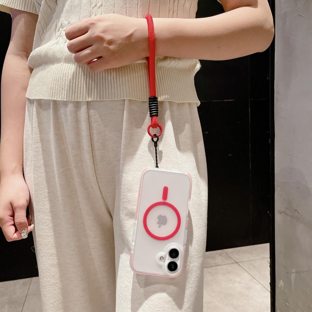 The Transparent Edge Magnetic Anti-drop Phone Case Is Suitable for IPhone16 Protective Case, Soft Apple 15promax Shell Lanyard for Women