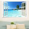 Duża zdejmowana plaża morze 3D naklejka na okno NAKLEJKA ŚCIENNA Home Decor egzotyczna plaża View Art Wallpaper