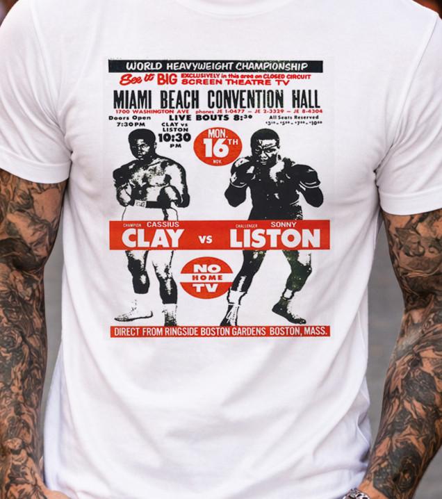 World Heavyweight Championship Miami Beach clay vs liston retro graphic XXL