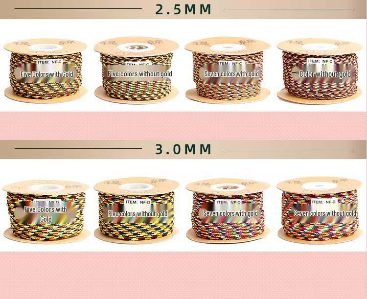 Five-Color Bracelet Weaving Rope: Vajra Jade Thread for Wenwan, Buddhist Beads, Star Moon Bodhi & Beading Strings