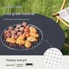 Portable Folding BBQ Grill with Solid Wood Table for Outdoor Picnic and Meat Barbecue