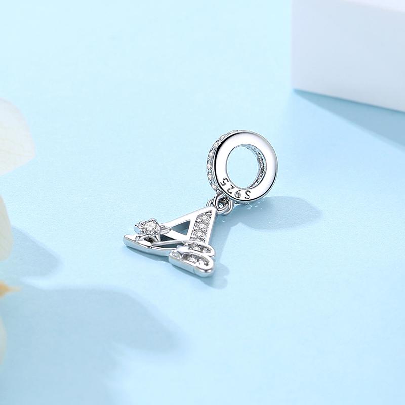 2025 New Original 925 Sterling Copper Charms Star 26 Letters Pendant Beads Fit Brand Bracelets Necklaces For Women DIY Zircon