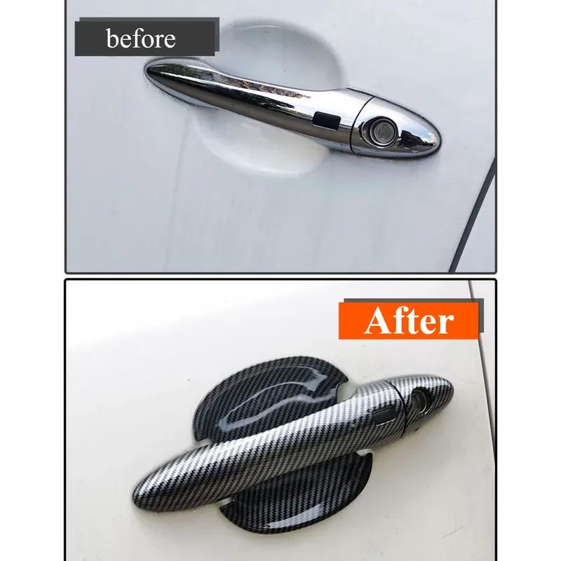 For Kia Sportage 2018-: 4PCS ABS Door Handle Protectors - Dual Smart Keyhole, Peel & Stick wear-resistant