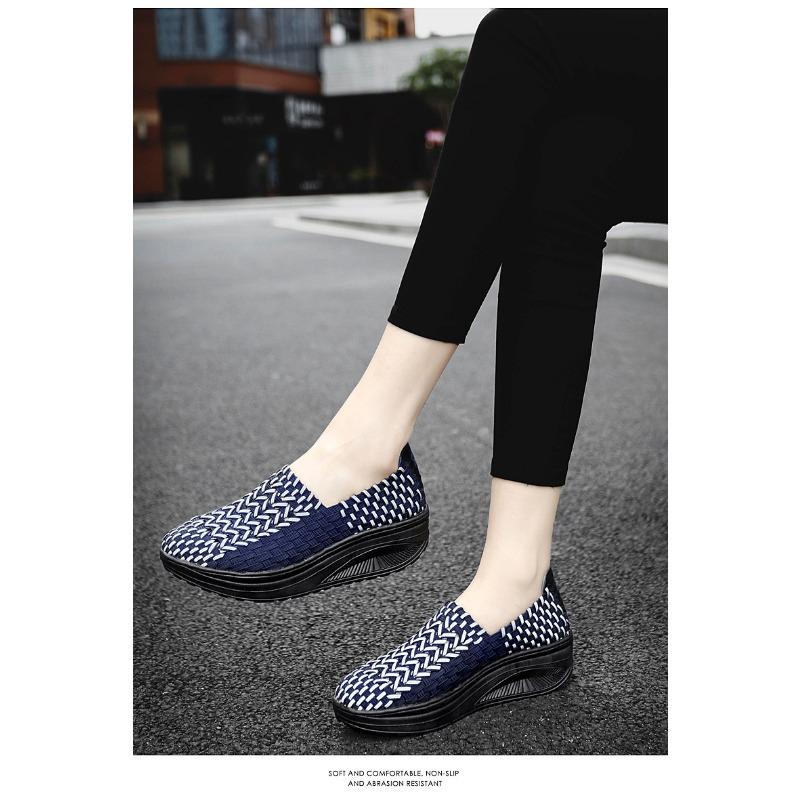 Светящиеся плетеные туфли Ленивые туфли Модные и трендовые женские туфли на толстой — фото 13