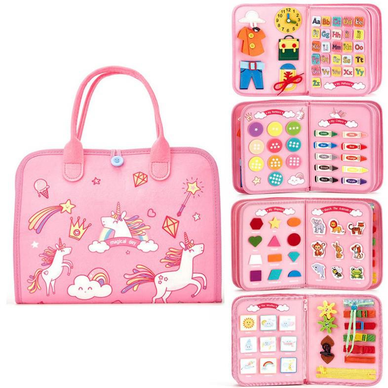 Popular Baby Early Education Felt Backpack Busy Board Toy