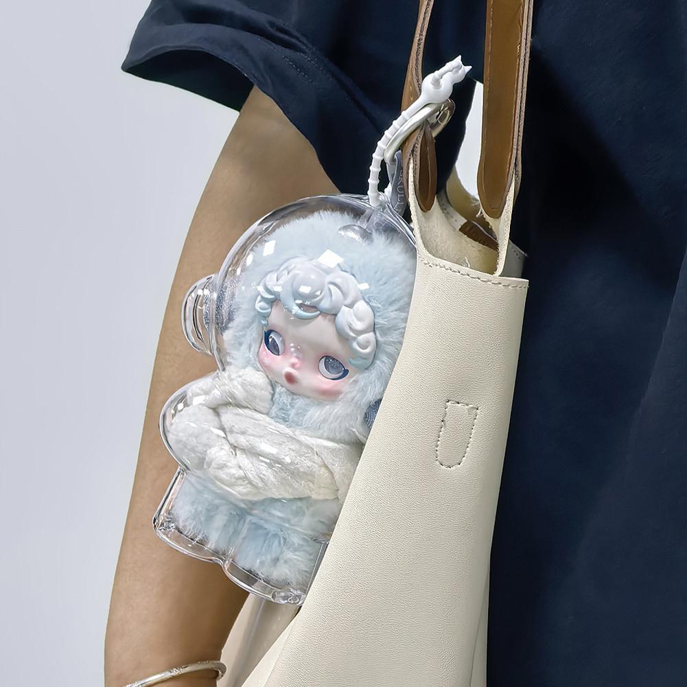 1PC Protective Acrylic Storage Case For Plush Dolls Display Bag for Skull Panda No Doll Transparent Portable Cable Organizer Box