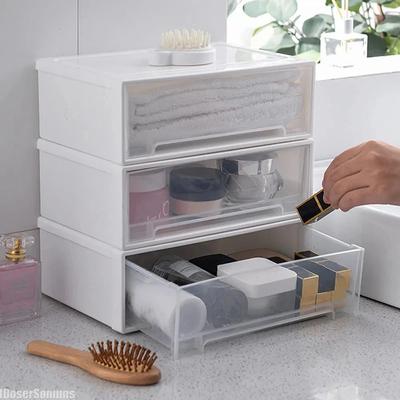 Organizador de joyas con diseño de cajón apilable de una sola capa para pulseras y collares Caja de almacenamiento de escritorio con cajón apilable simple