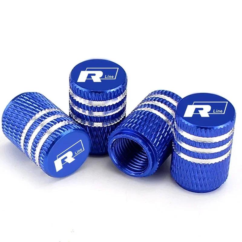 2026 Nuovo Per VW VOLKSWAGEN per Volkswagen VW 4 Pezzi Cerchi Ruota Auto Tappi Stelo Valvola Pneumatico linea R GOLF POLO Jetta GTI Touran GTE Auto