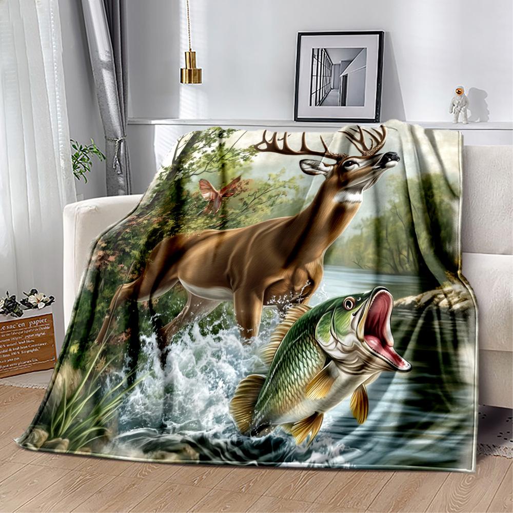 Deer In Forest Scene Blankets are suitable for living rooms, bedrooms, camping, and other places, making them an ideal choice for gifts.