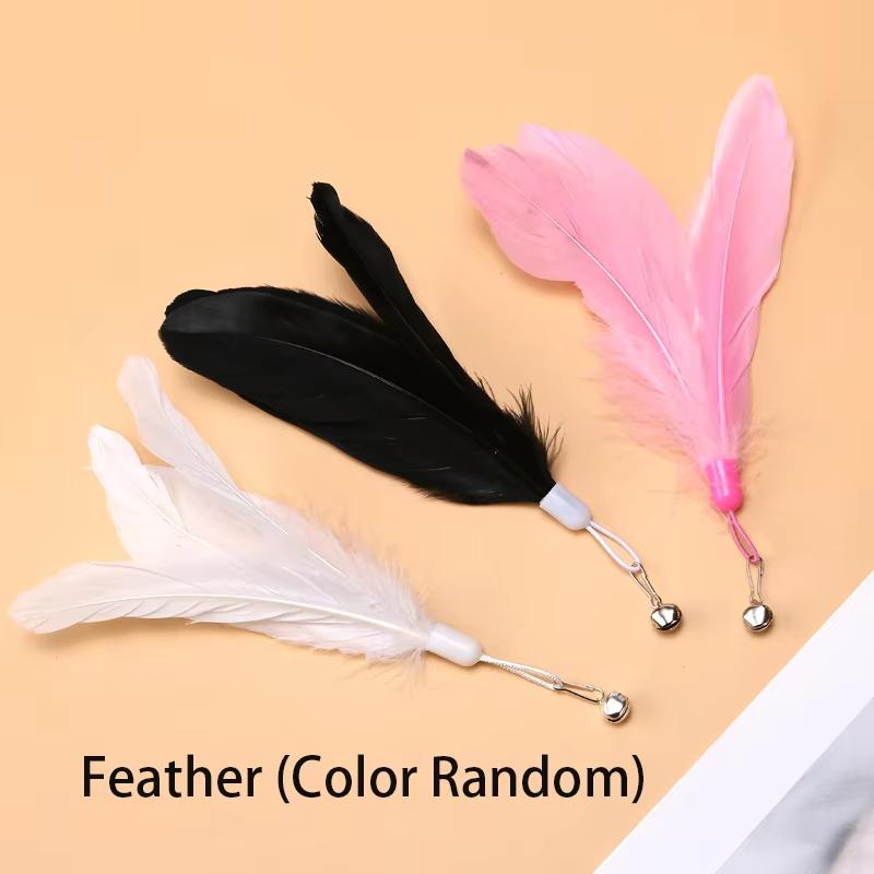 

Cats Toys Feathers Wand Interactive Toy Kitten Toys Suction Cup Durable Bite Replaceable Feather Head Pet Supplies