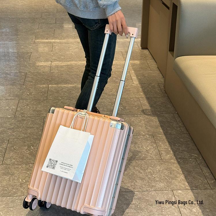 18-inch Lightweight Carry-On Suitcase for Men and Women - Airline Approved, Horizontal Design with Lockable Trolley.