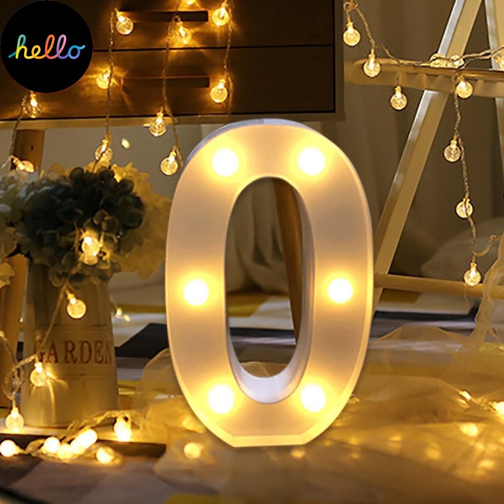 Gemsun Fas auf DIY 0–9 LED Digital Nachtlichter Unterstützung stehende Wand Hung Warm W te Dekor Lampe