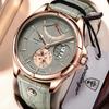 Men Watch Fashion Top Luxury Sport Wristwatch Waterproof Luminous Leather Date Quartz Man Watches + Box