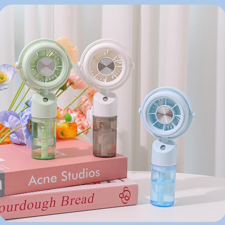 Portable USB Rechargeable Mist Spray Fan, Desktop Mini Cooling Fan, Handheld Outdoor Gift