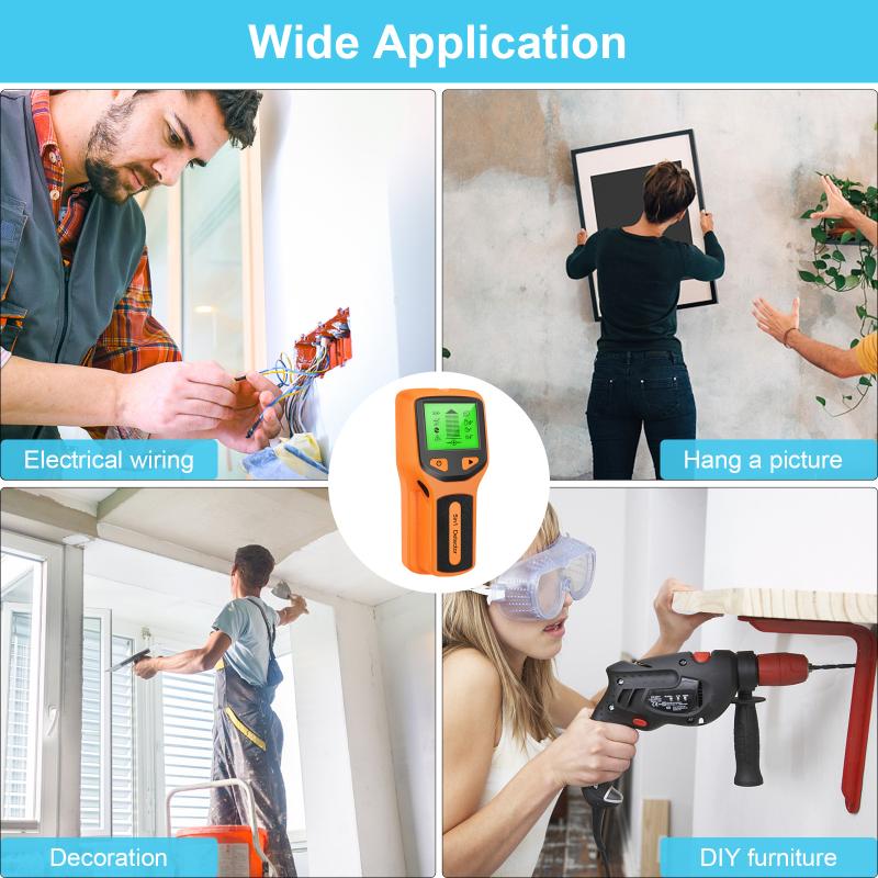 5 In 1 Metal Detector Wall Detector Wall Thickness Gauge Backlight Wall Stud Finder Electronic Wall Scanner Gold Finder