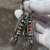 Stainless Steel Handicraft Key Card Bag Ring Buckle Pendant Matte Color Bead Trinket Car Keyring Creative Gift Small Decoration
