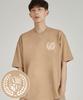 Astral Projection Ap Shield Emblem Round Neck 15-Count Cotton Short Sleeve T-Shirt_Beige
