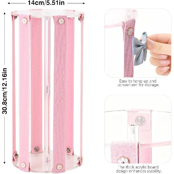 Bow Organizer for Girls - Large Capacity Hair Clip Organizer, Effortless Hair Bow Holder for Home Dresser, Perfect for Gifting, Essential Storage