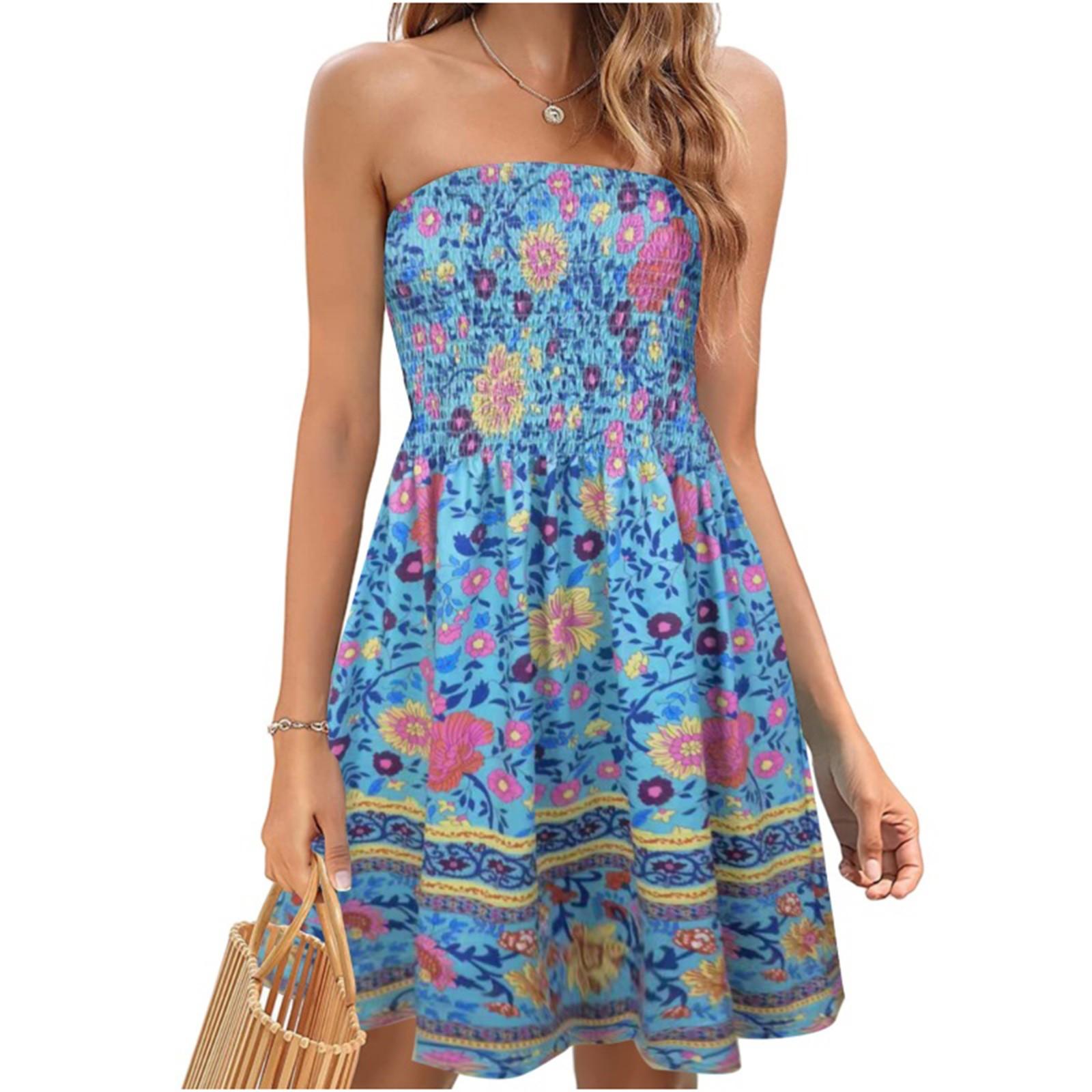 Платье без бретелек для женщин. Летние платья для женщин. Пляжные накидки. Сарафан — фото 4