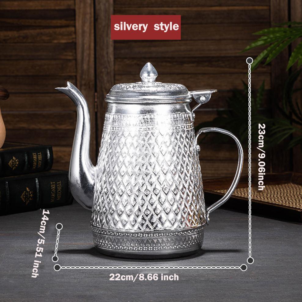 

Thai style palace tin kettle, Household large capacity cold water kettle, Restaurant Homestay Juice Milk Tea Pot, Cooling kettle