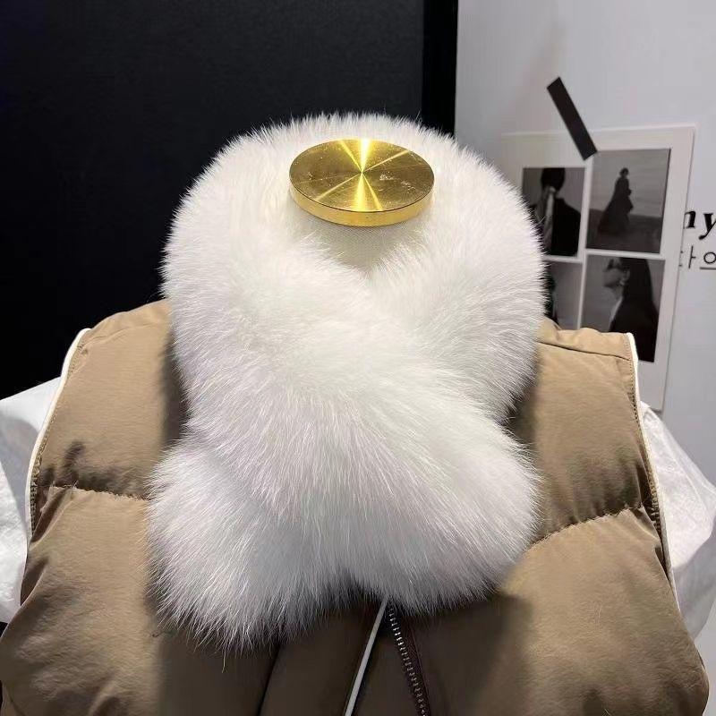 

Fox Scarf Mao Mao Autumn and Winter Warm Thickened Double-sided Fur Versatile Scarf Solid Color Winter Women s Scarf