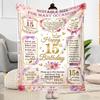 15th Birthday Celebration Flannel Blanket-Soft and Suitable for Sofas,Beds,Offices,Travel,All Seasons,Great Gift for Holidays and Birthdays.