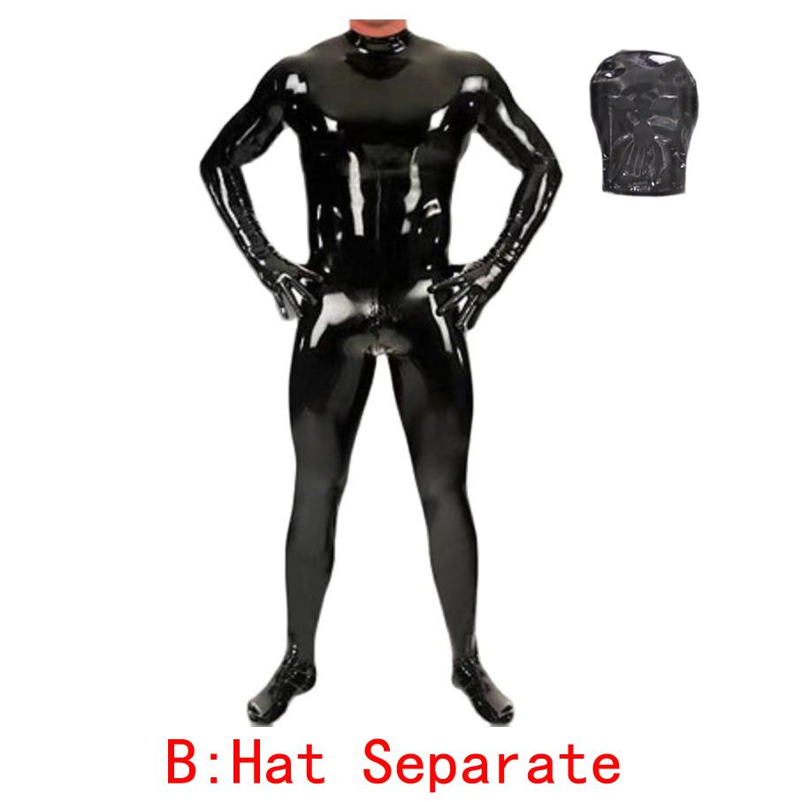 4Pcs/Set Wetlook Pvc Men Bodysuit Fitness Clothing Bodybuilding Clothes Body Shaper Full Coat Zentai Tights Catsuit Shapewear