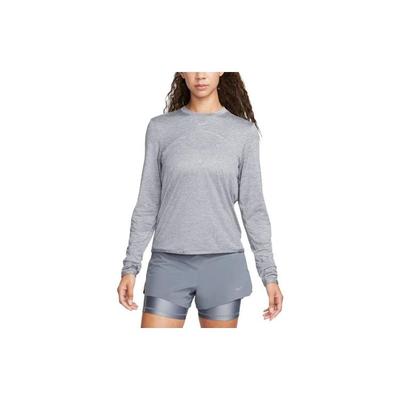 Solid Color Round Neck Casual Pullover Knit Long Sleeve Breathable T-Shirt Women Tops Gray FB4298-084