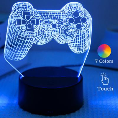 Lamp Night Touch 7 Color Dimmable Game Handle 3D Acrylic Illusion Ambiance Creative Table Lamp Bedroom Home Decorative Lights