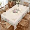 Flower Printed Polyester Tablecloth Country Rooster Washable Rectangle Tablecloth Stain Resistant Waterproof Round Table Cloth