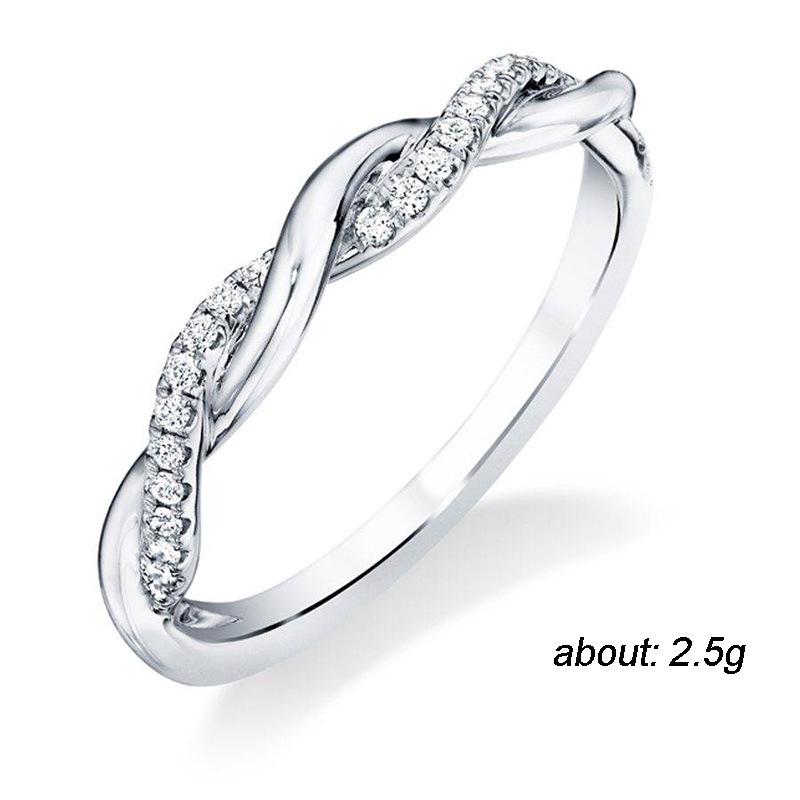 European and American simple twist micro-inlaid zircon ring copper ring girl index finger ring tail