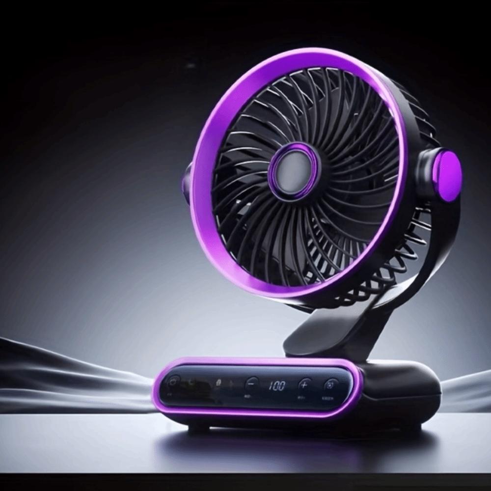 Adjustable Tilt High-Power Electric Fan 4 Modes Indoor Standing Fan  Outdoor Camping серый/фиолетовый