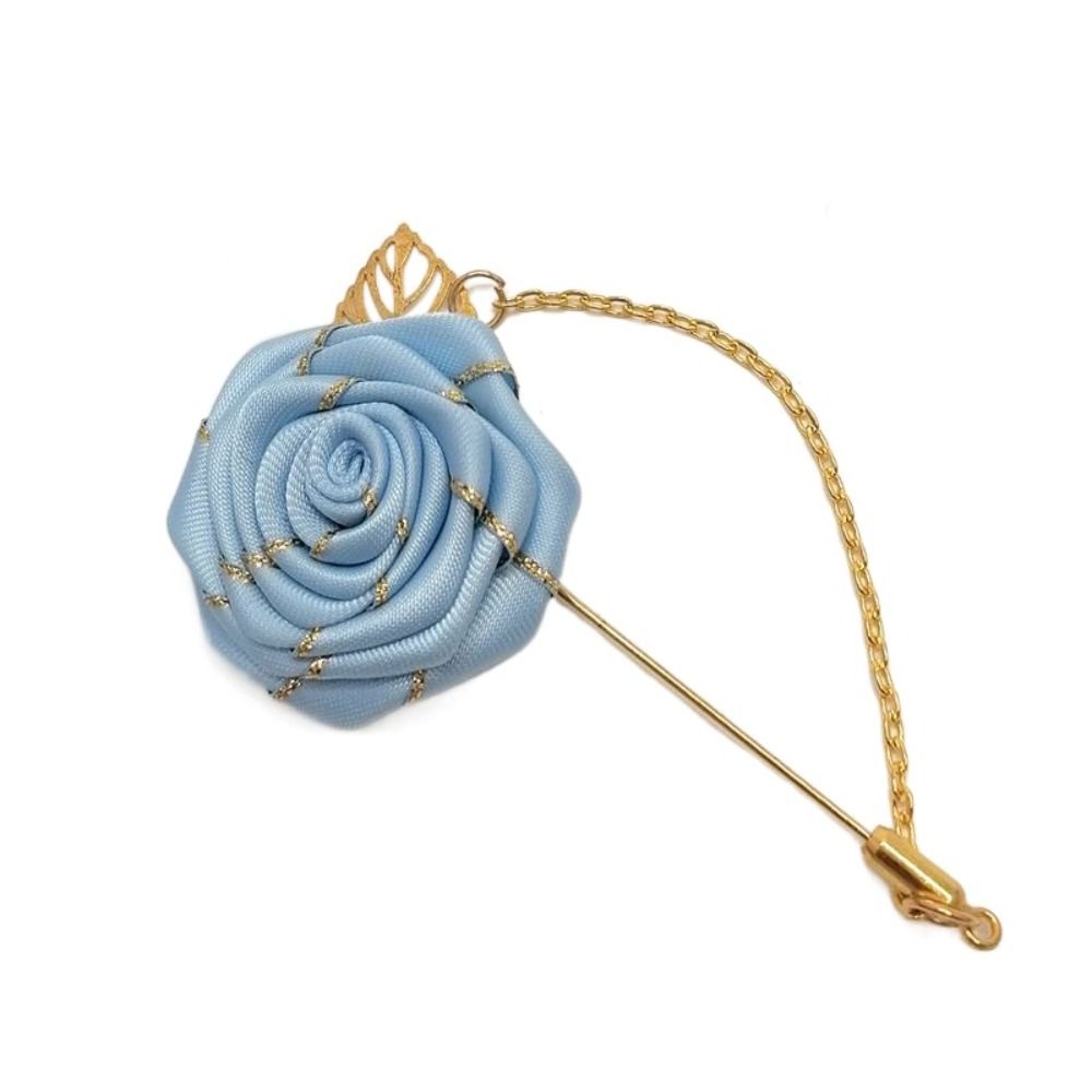 Accessories Colorful Leaf Lapel Decoration Rose Collar Needle Men Corsage Cloth Floral Badge