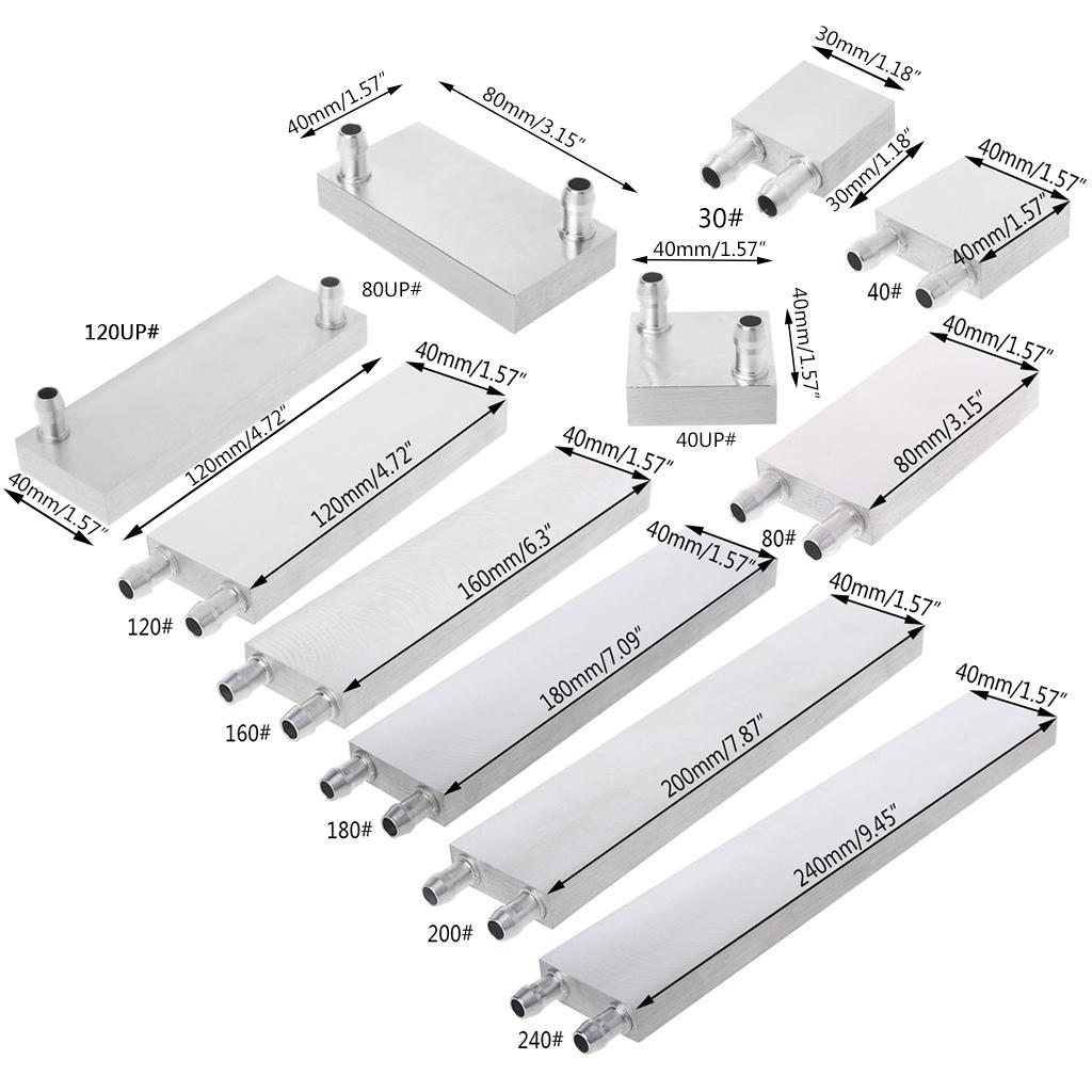 Aluminum Water Cooling Block Heat Sink System For Miner Machine Standard Water Cooling Blocks 40x120mm 40x80mm 40x160mm