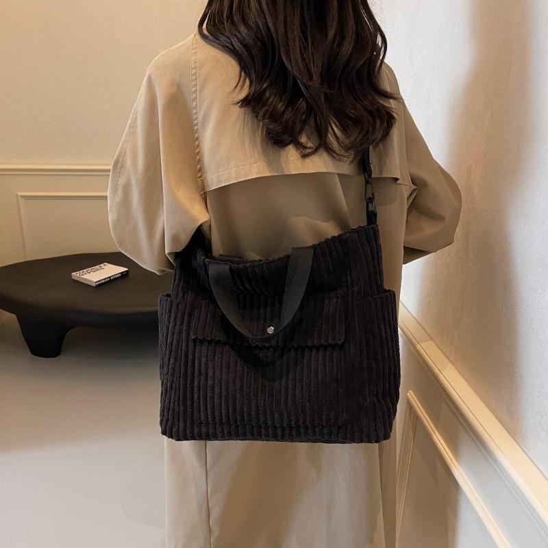 New Large-capacity Women's Tote Bag All-matching Corduroy Shoulder Commuting To Work Cross-body Fashionable Handbag