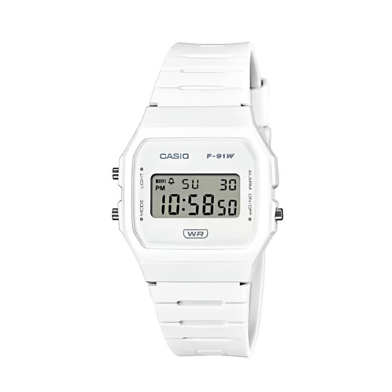 CASIO Customized watch modified series fashion retro small square free and lightweight casual student watch waterproof alarm F-91WB-7A красный