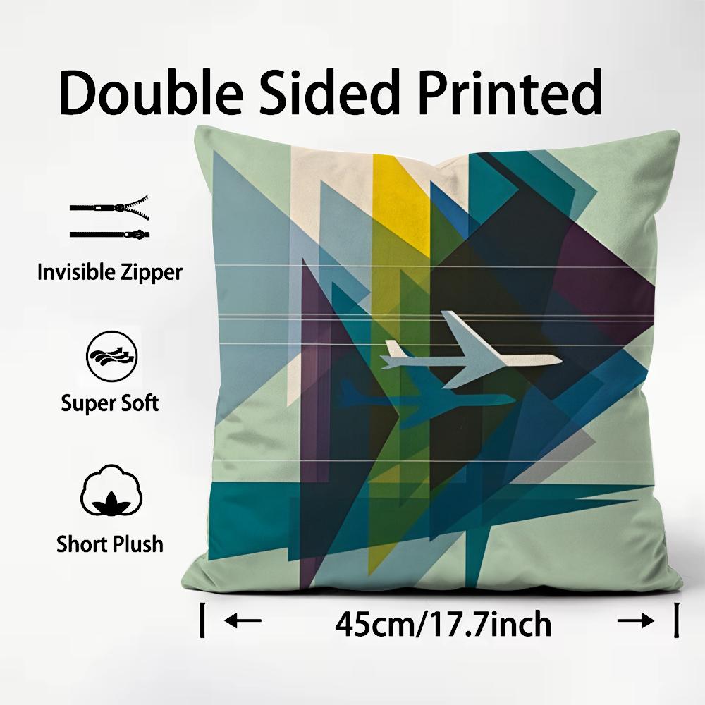 Fashion L-Lufthansa Cushion Cover Pattern Printed Pillowcase for Living Room Sofa Cushion Cover & Bedroom Decor