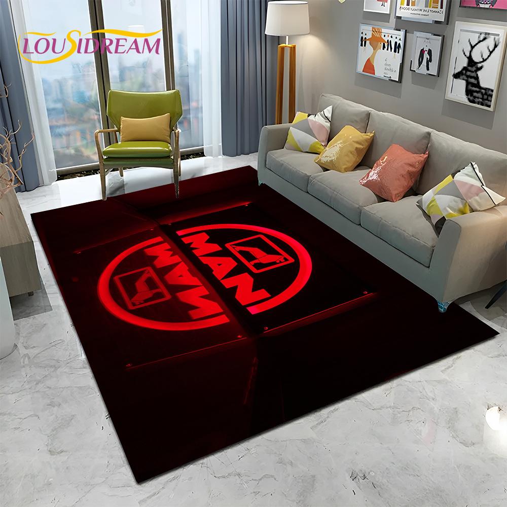 Muž Kamion Logo Série 3D Tisk HD Koberec pro Domácí Obývací Pokoj Ložnici Pohovku Rohožka Dekorace, Dětský Koberec Protiskluzová Podložka