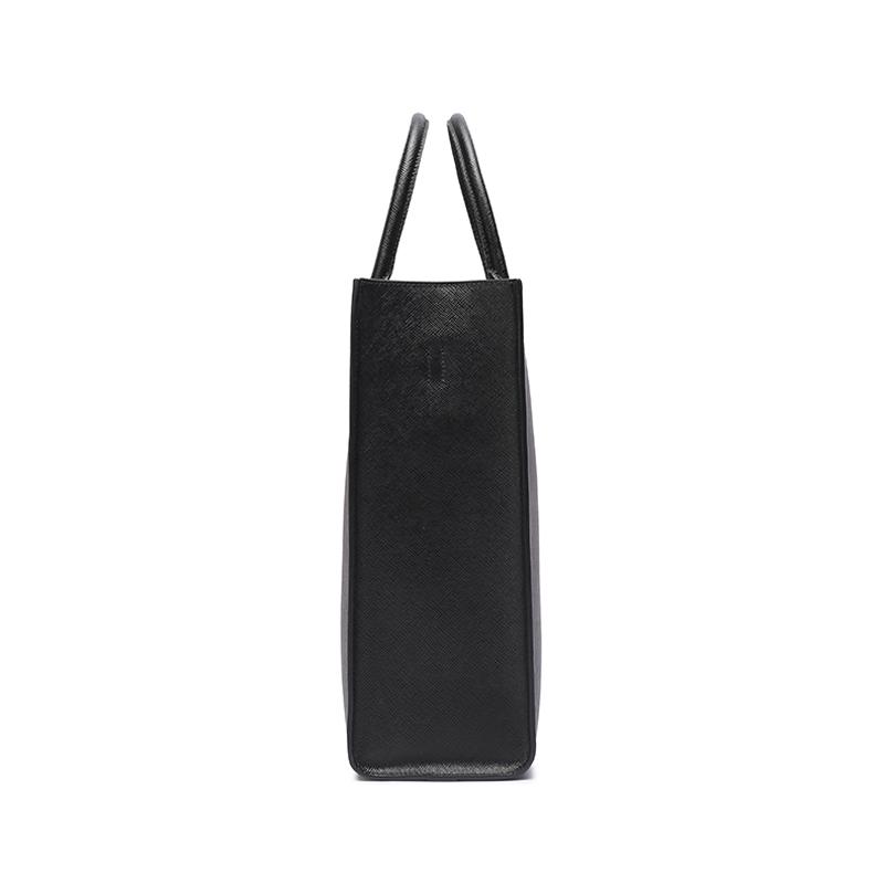 Prada Embossed Triangle Logo Leather Tote Bag Women Tote Bags Black 1BA363-NZV-F0002-V-XOA