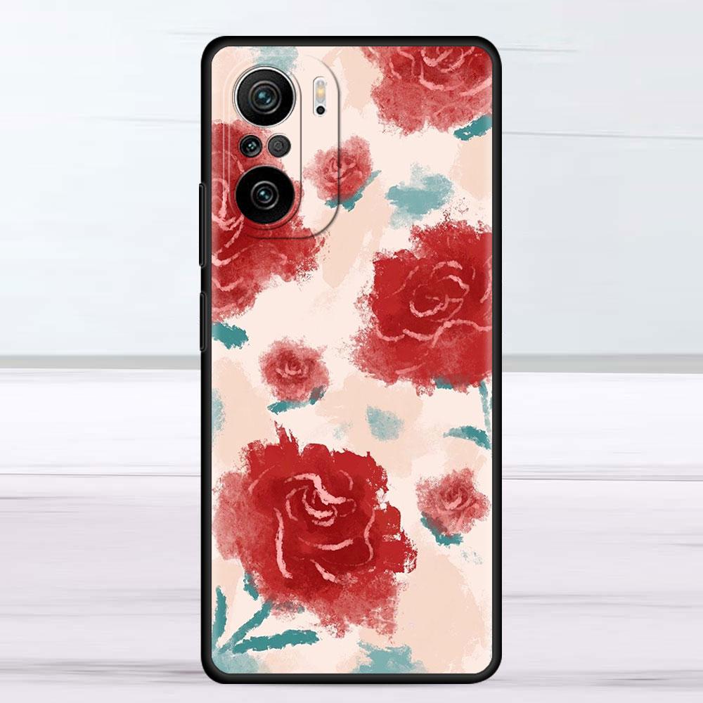 Case For Xiaomi Redmi Note 11 9S 10 9 8 7 9A 9C 9i K40 8T 10C 9T K50 Silicone Phone Shell Flower Cute