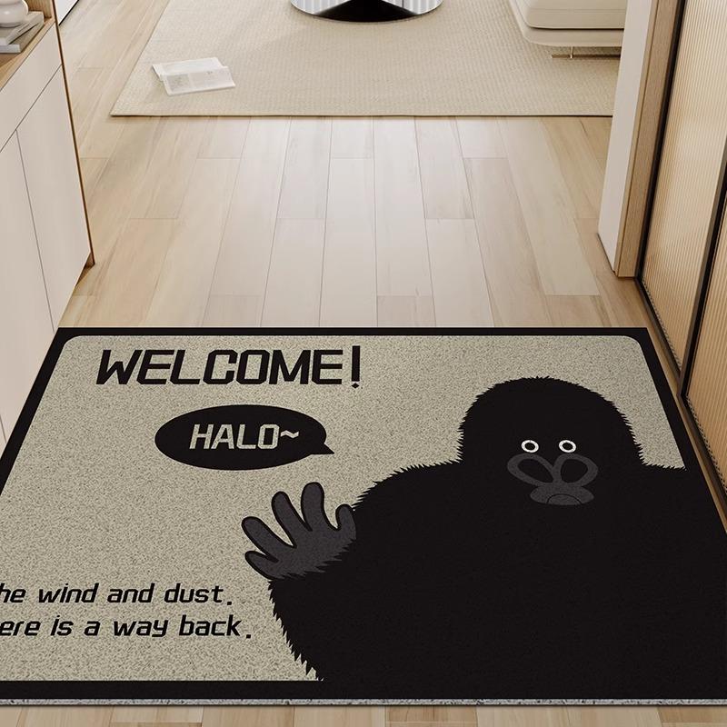Silk circle floor mat, chimpanzee entrance door, carpet that can be cut, customized, dirt resistant,household anti slip foot mat