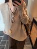 Women's Long-Sleeve Textured Brushed T-Shirt, New Spring/Autumn Korean Style, Loose Fit Versatile Base Layer Top
