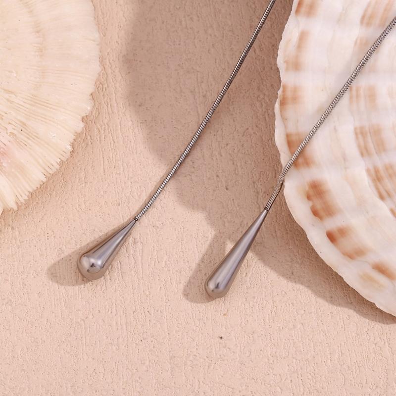 Minimalists Teardrop Necklace Crafted From Stainless Steel for Everyday Elegant