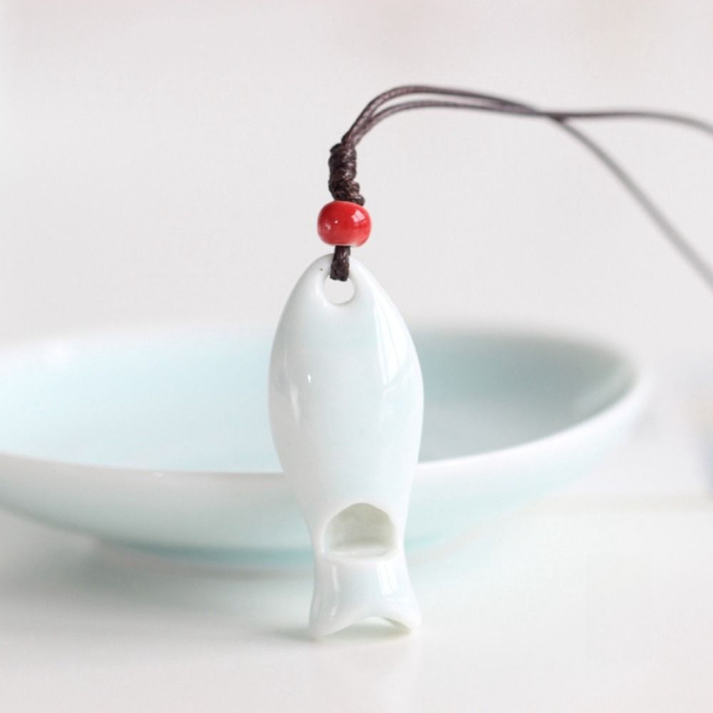 Delicate Ceramic Fish Pendant Smooth Boho Ethnic Necklace Cute Porcelain Necklace  Friend