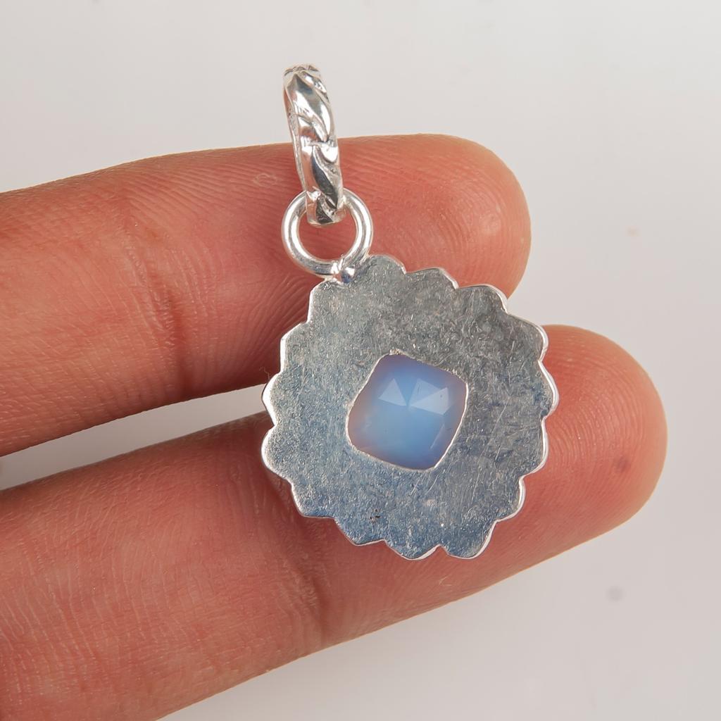 Milky Opal Gemstone 925 Sterling Silver Jewelry Handmade Pendant 1.37" For Gift PP-34-13