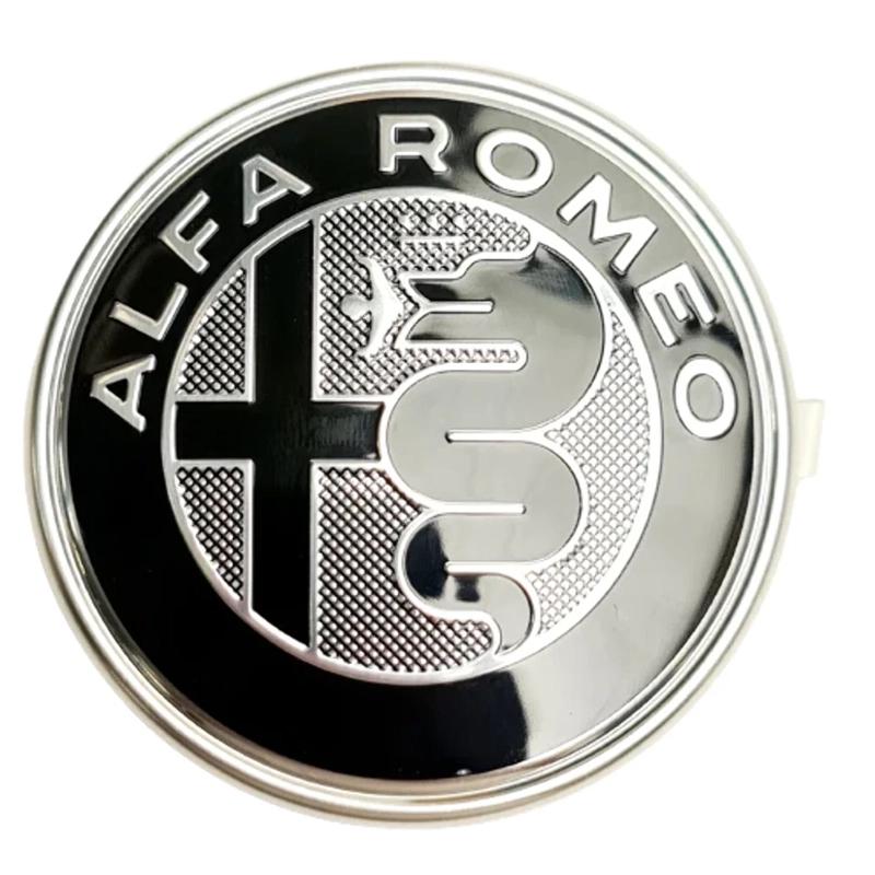 ALFA ROMEO Front- und Heck-Schwarzes Emblem-Set Alfa Romeo Giulia Stelvio Modifiziertes Emblem Auto-Logo Dekorative Zubehörteile