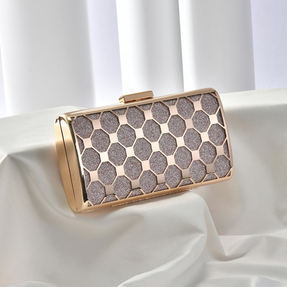 2025 New Women Metal Evening Bags Hollow Out Wedding Dinner Wallets Party Chain Purse For Ladies 4 Colors